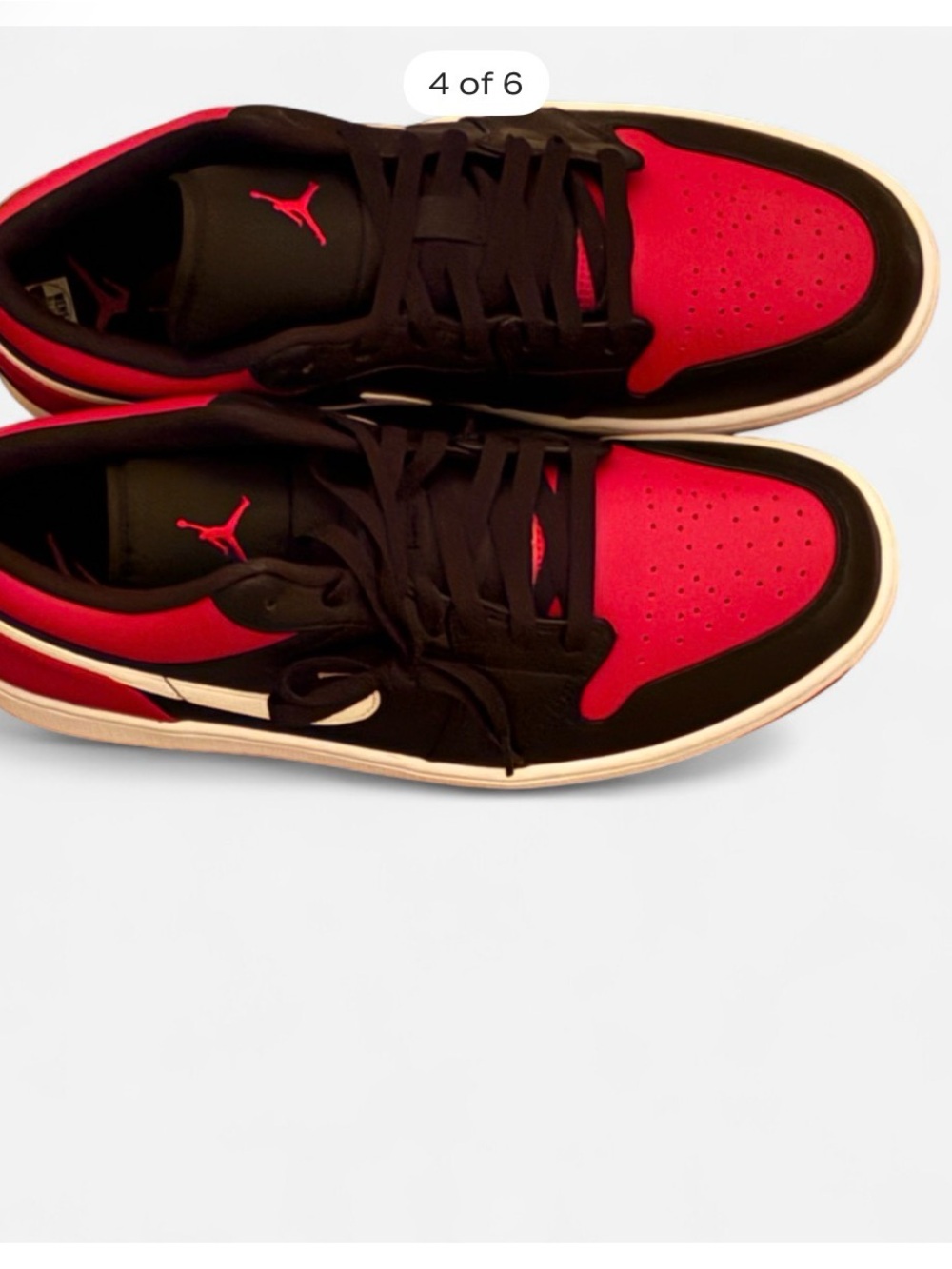 Jordan Men’s Low-Top Sneakers in Black and Red - Picture 3 of 4